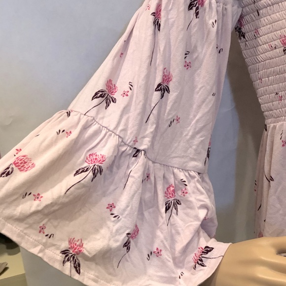 FREE PEOPLE PINK BOHO OFF THE SHOULDER TOP “BELL” SLEEVES XS - Picture 6 of 10